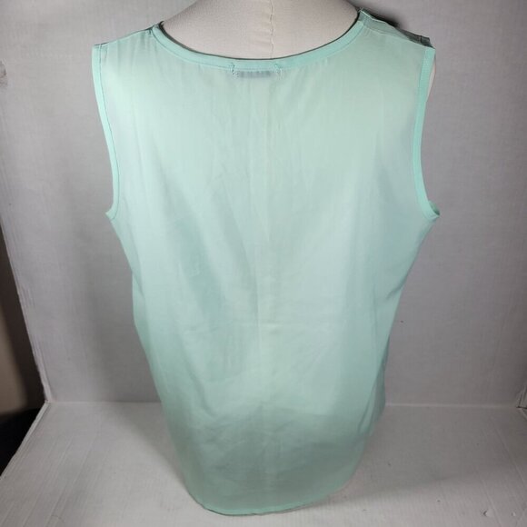Easther Women Classic Professional Casual Light Green Keyhole Sleeveless Top XL - Picture 7 of 7